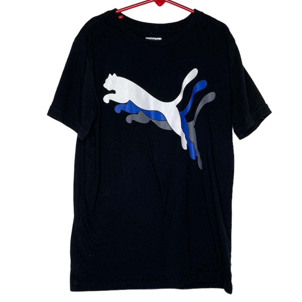 Boy's Puma Short Sleeve Tee Shirt Size M (10-12) Black